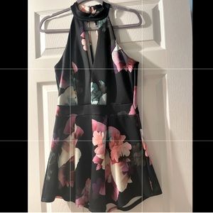 Navy Floral Mini Jumpsuit